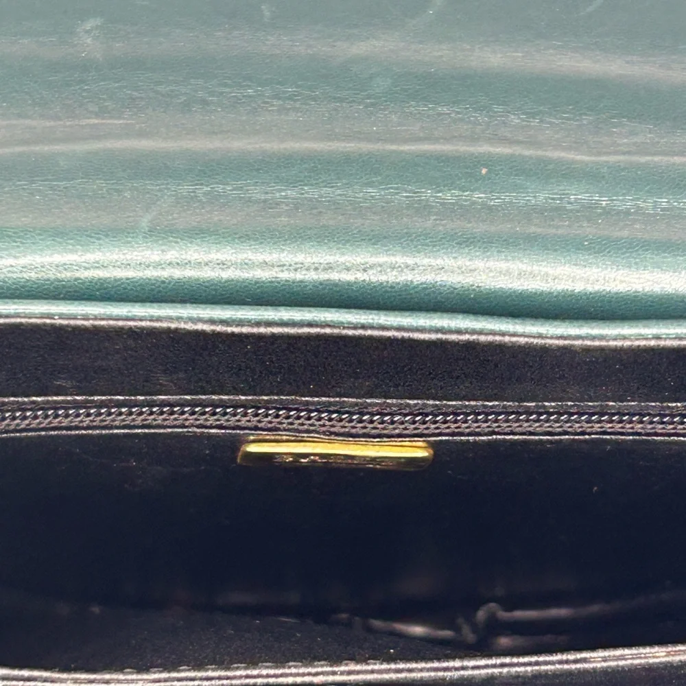 Bally Vintage Saddle Crossbody Teal Leather - Picture 7 of 11